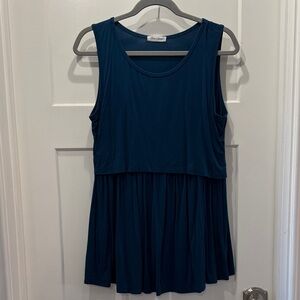 Bearsland Women's Deep Turquoise Blue Nursing Tank Top Size Large
